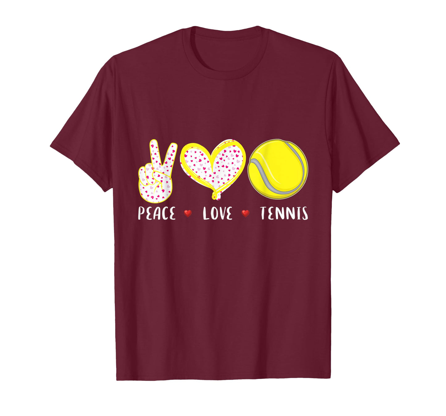 peace love tennis gifts for girls boys kids women men coach T-Shirt