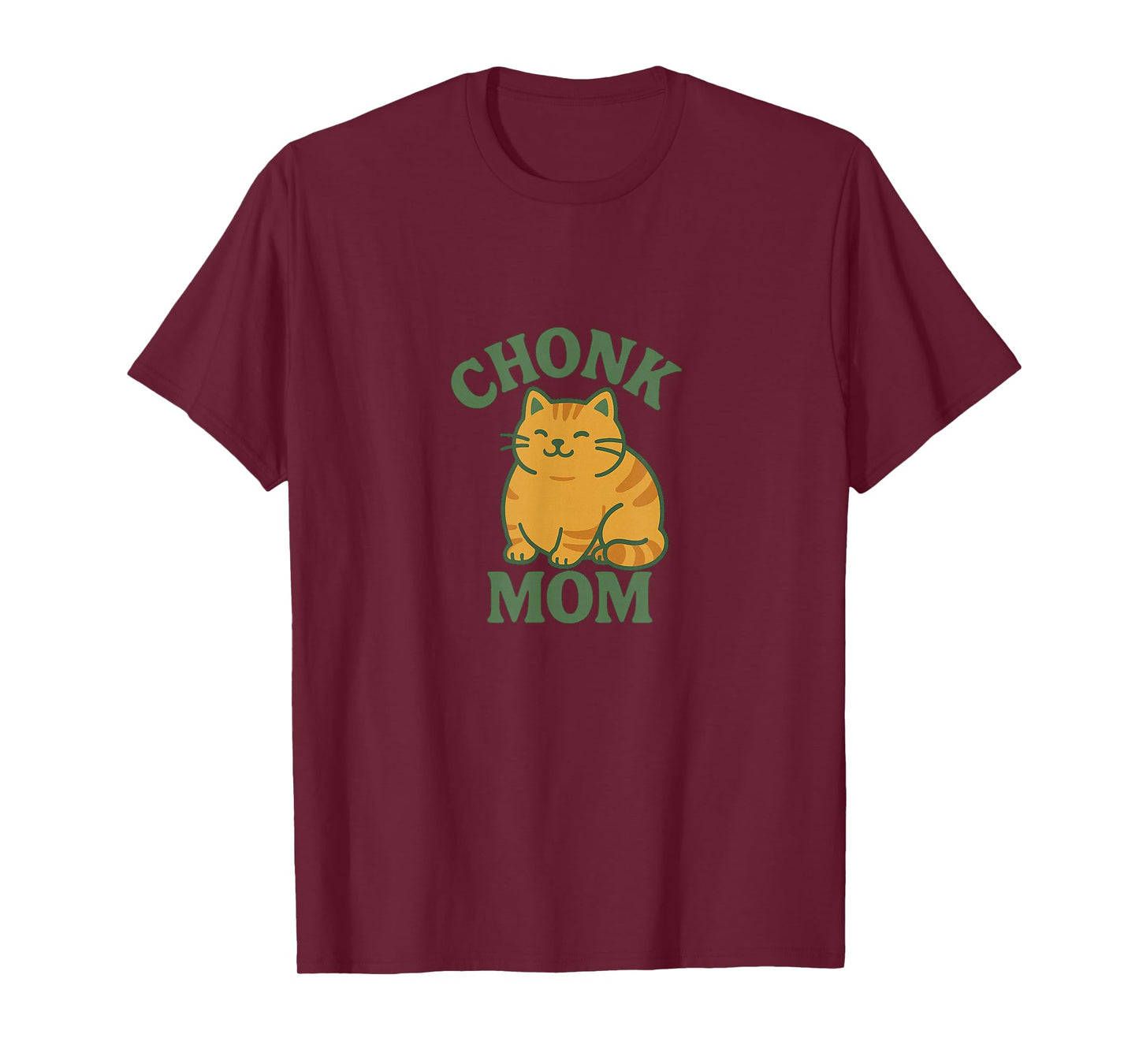 Orange Cat Chonk Mom Funny Cute Chubby Ginger Cats T-Shirt