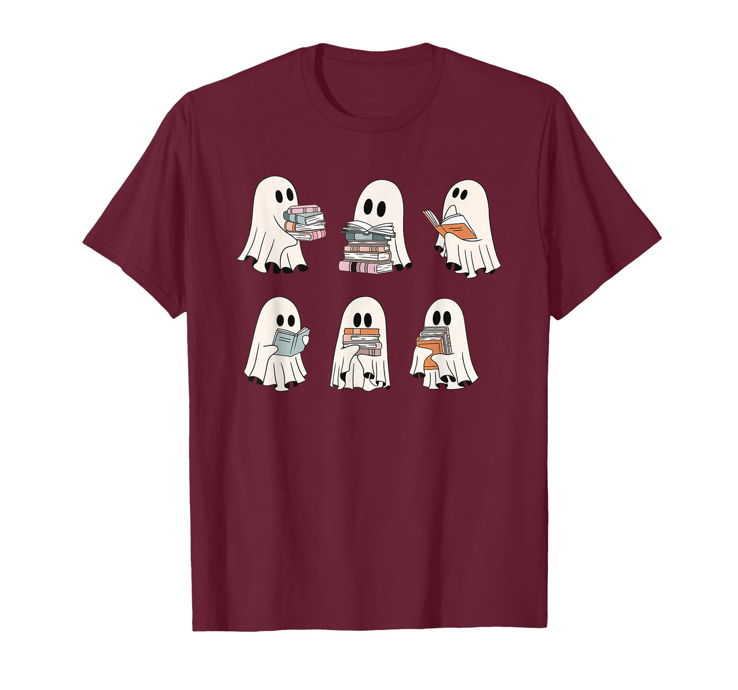 Cute Boo Ghost Read More Books, Funny Halloween, Book Lover T-Shirt