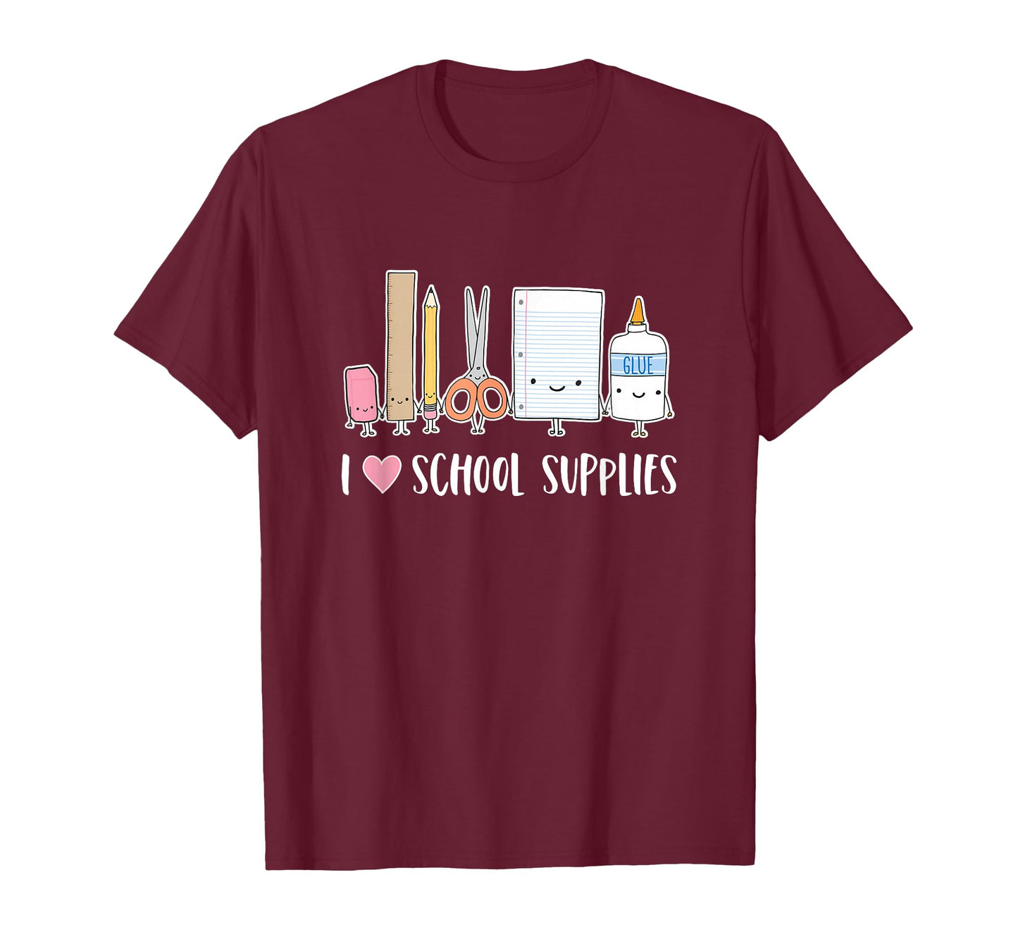 I Love School Supplies Teacher Shirt T-Shirt