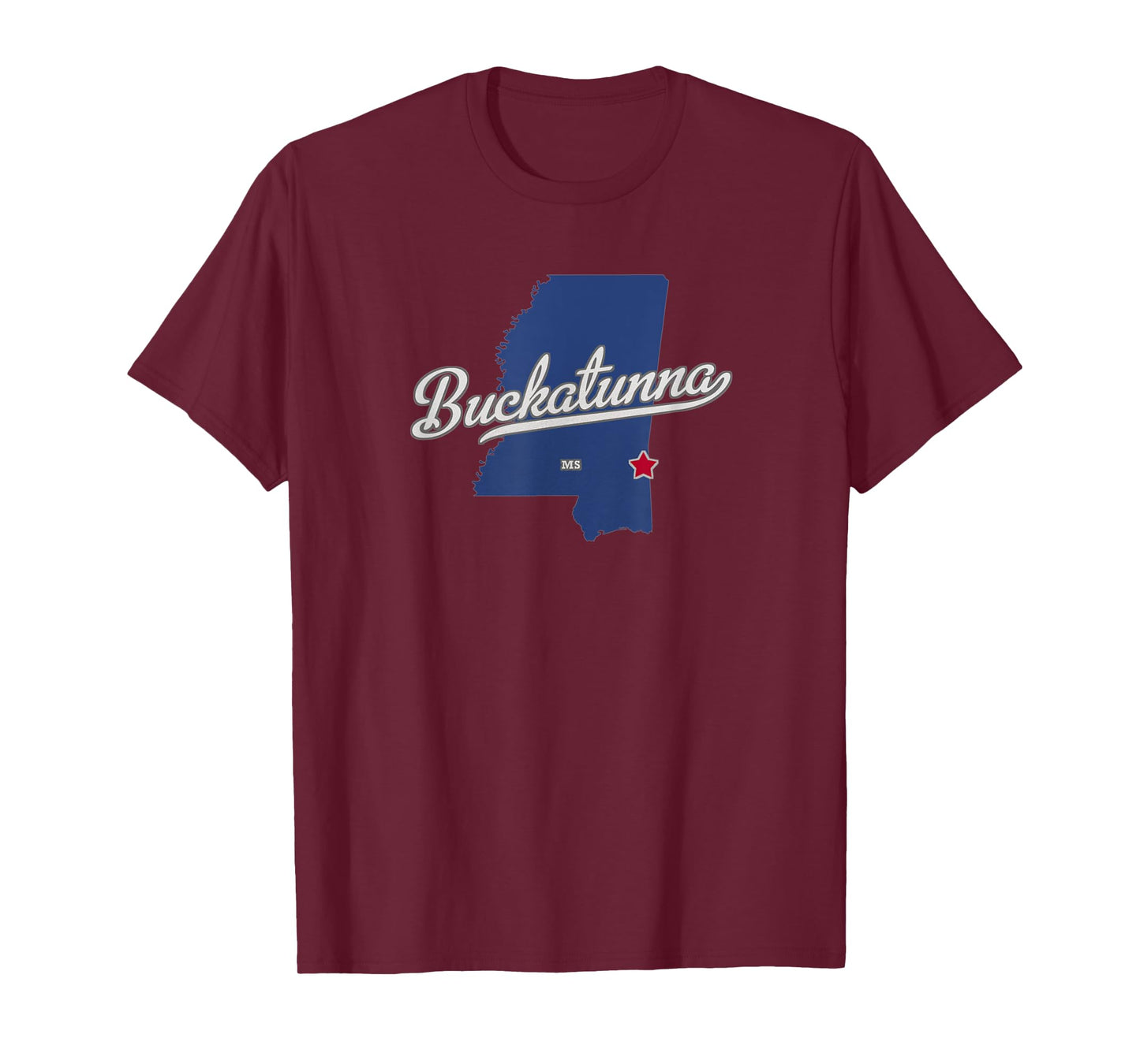 Buckatunna Mississippi MS Map T-Shirt