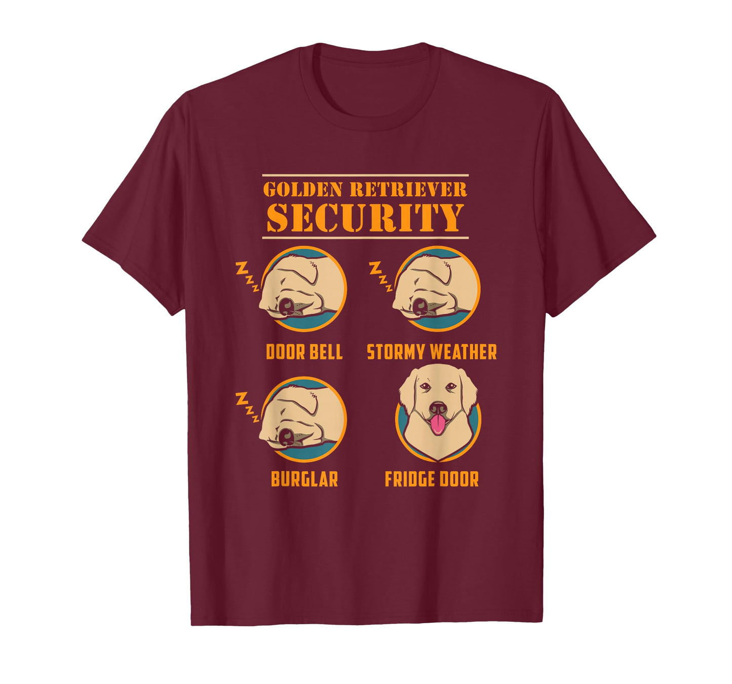 Golden Retriever Security Funny Dog Owner Design T-Shirt