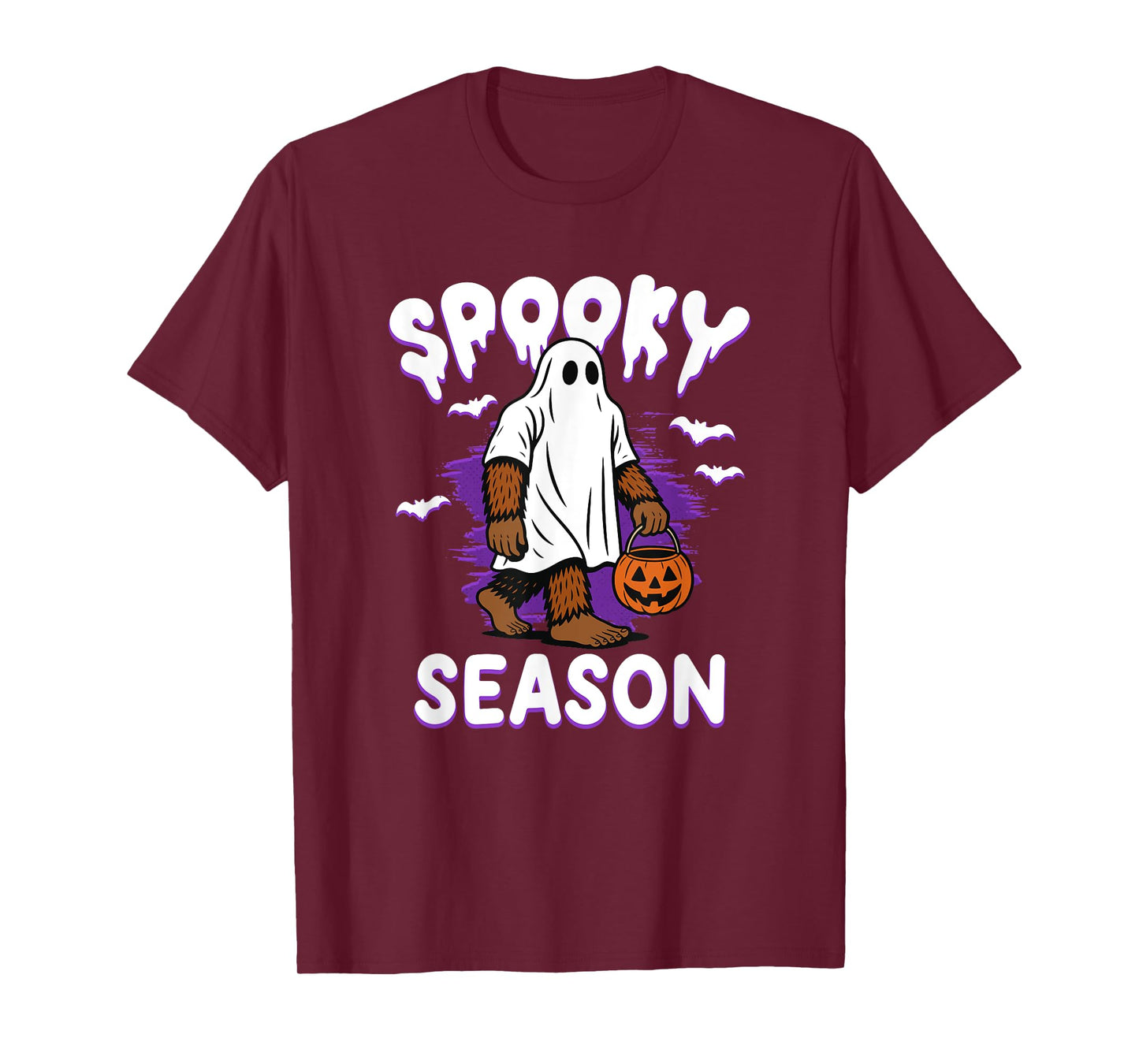 Trick or Treat Spooky Season Funny Bigfoot Ghost T-Shirt