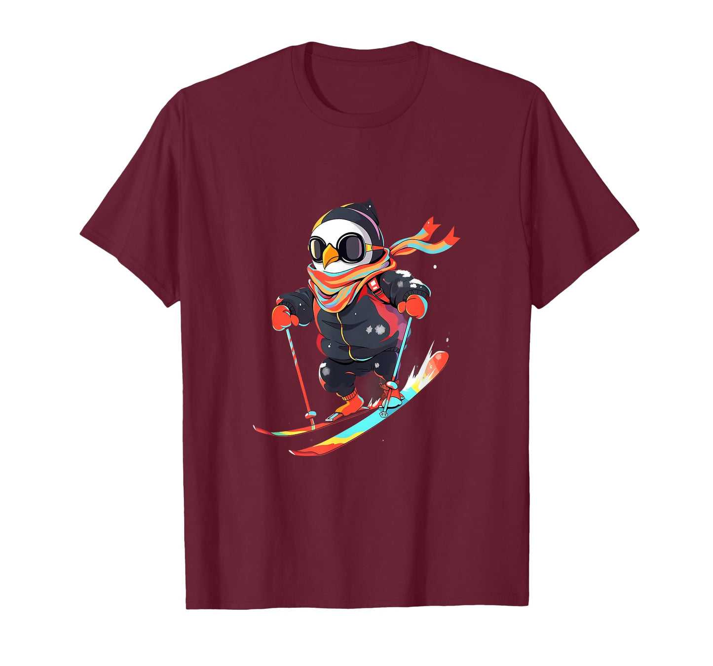 Penguin Skiing Skier Ski Winter Snow T-Shirt