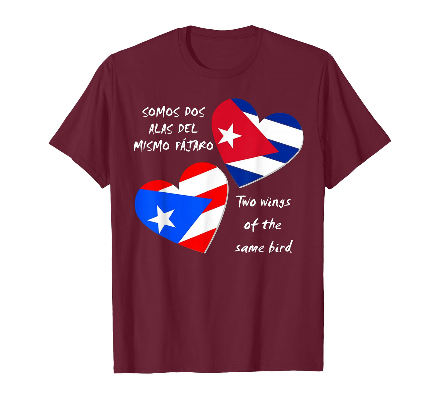 Puerto Rico and Cuba Heart, Two wings of the same bird T-Shirt