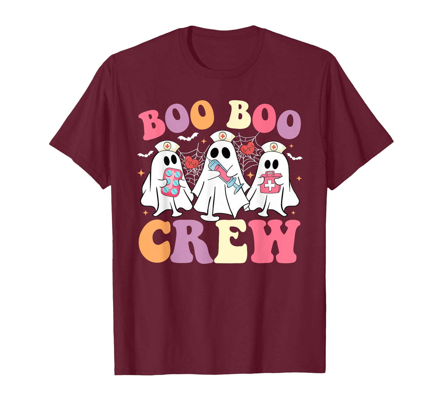 Funny Boo Boo Crew Halloween Costume Nurse Spooky Ghost T-Shirt