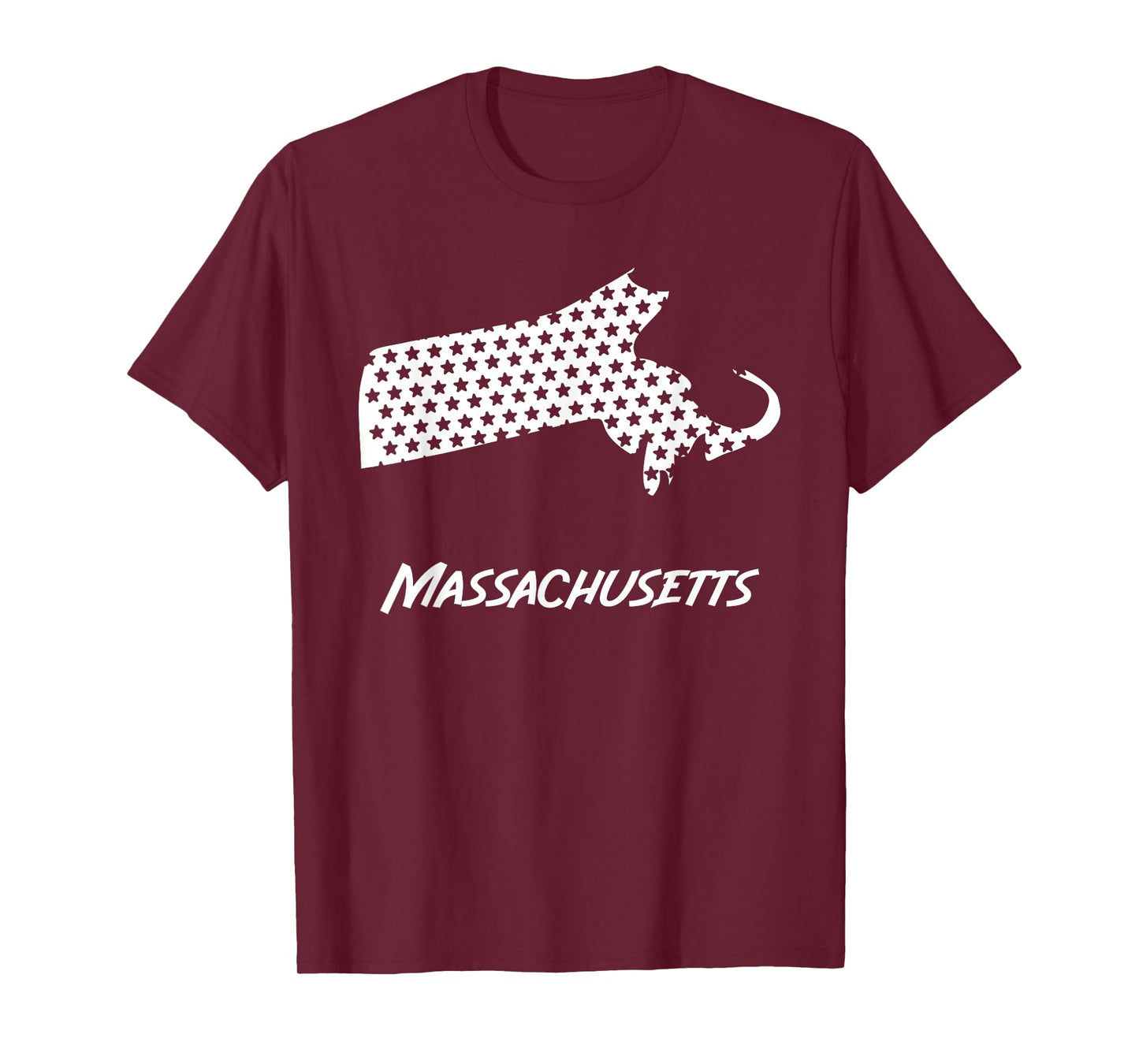 Massachusetts USA State Outline Stars Vintage Retro Design T-Shirt