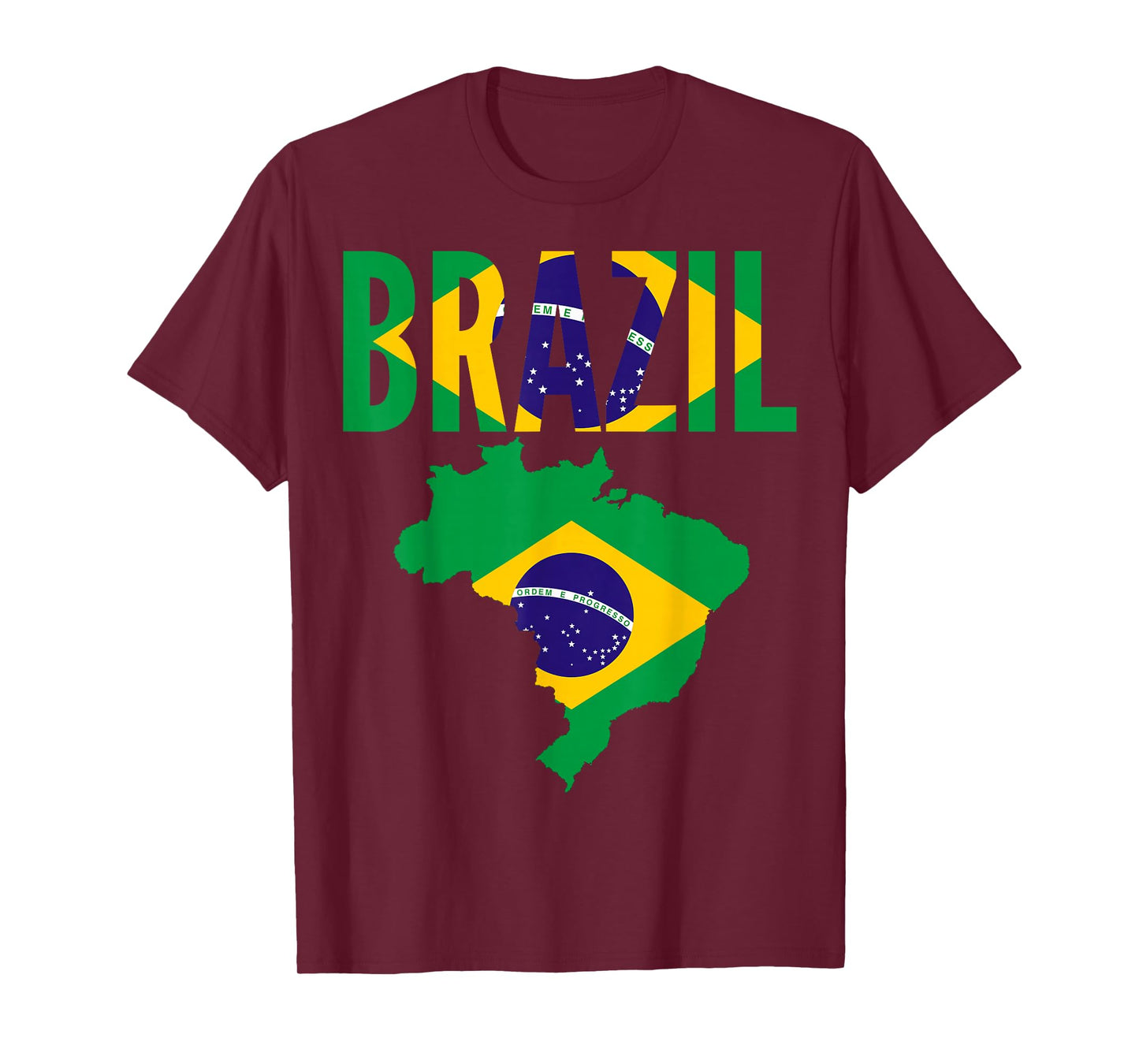 Brazilian - Brazil Country Map Flag T-Shirt