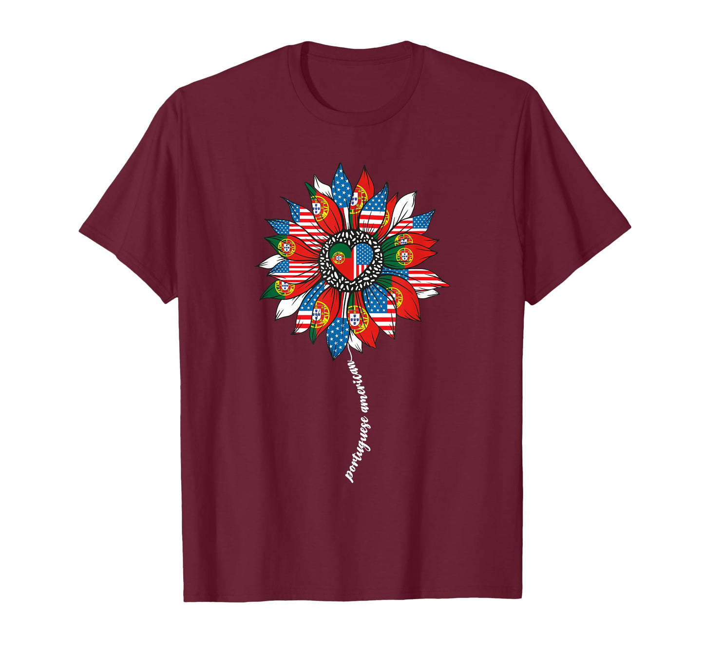 Half Portuguese And American America Portugal Usa Flag Women T-Shirt