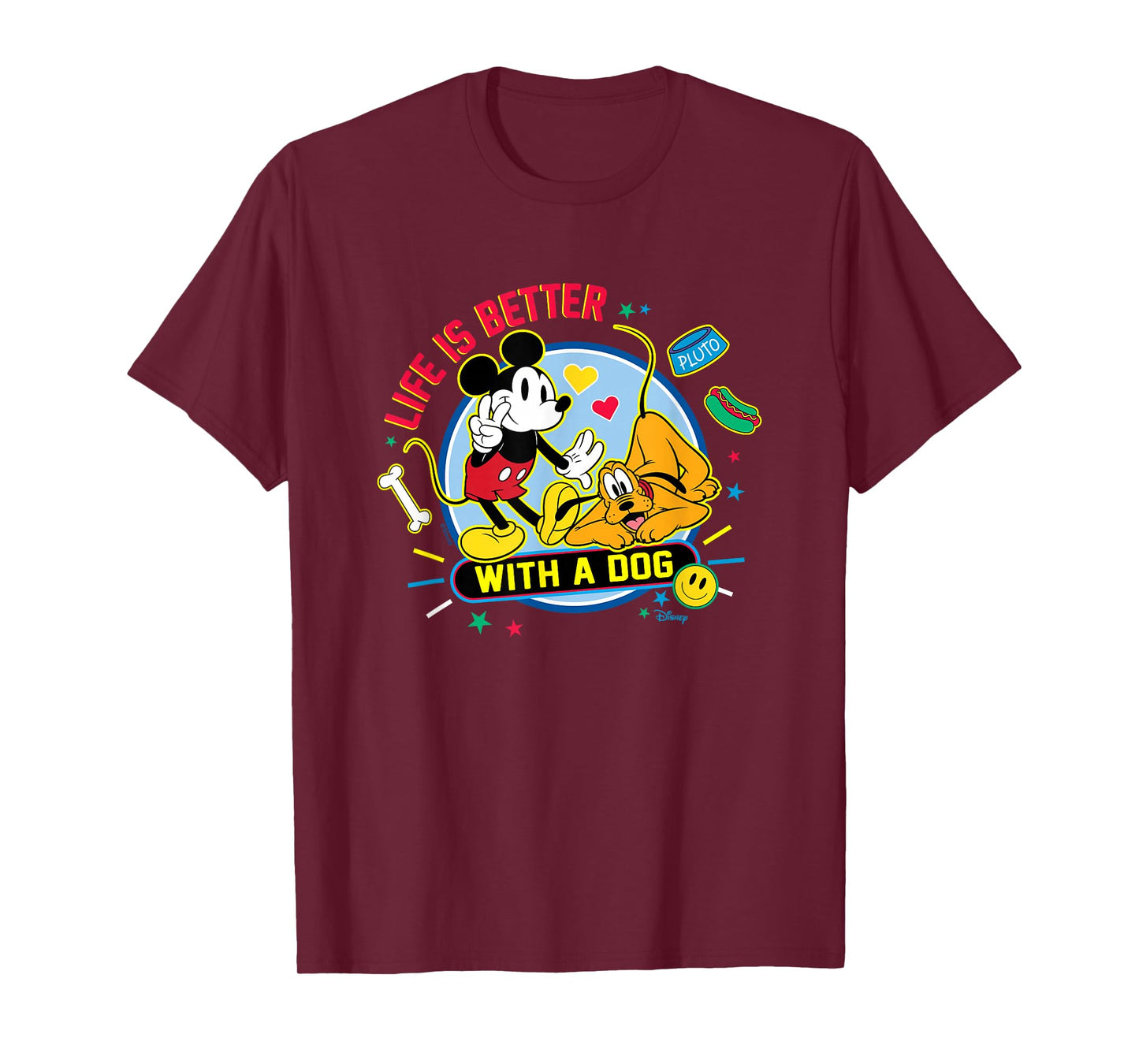 Mickey & Pluto - Life Is Better With A Dog T-Shirt