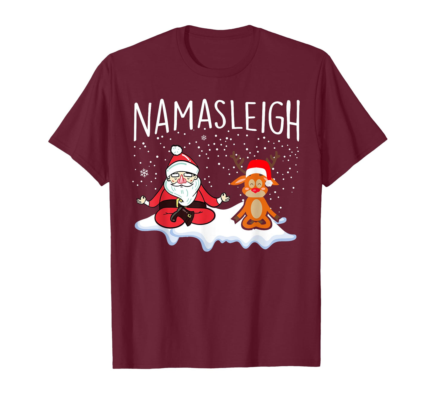 Funny Christmas Yoga Gift NamaSleigh Christmas Yoga Namaste Unisex T-Shirt