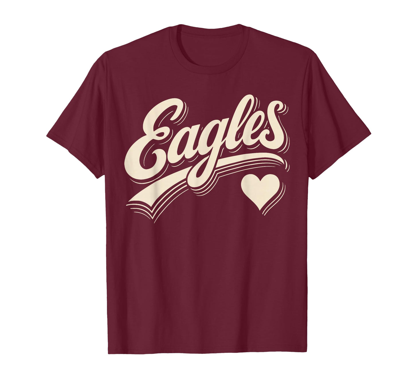Retro Eagles Heart Typography Graphic Gift for Men Women Kid T-Shirt