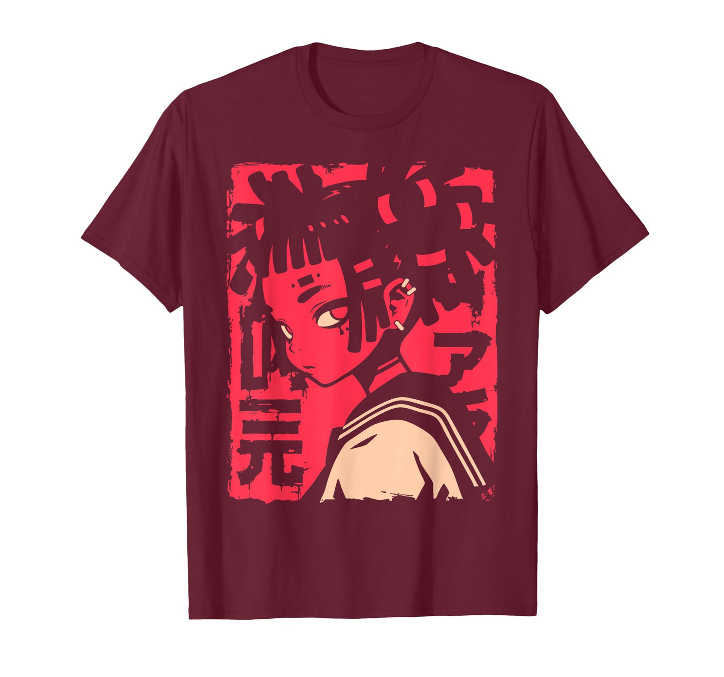 Harajuku Cyberpunk Black Girl Anime Manga Waifu Japanese T-Shirt