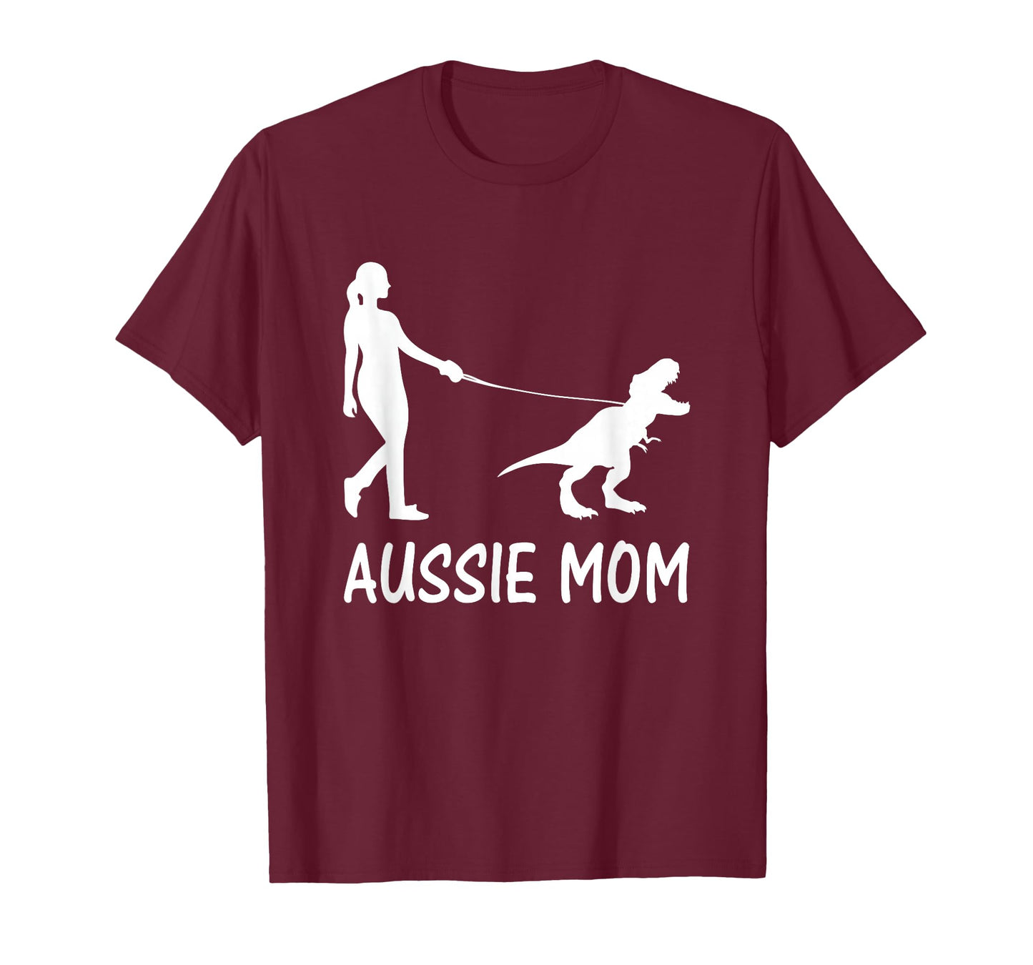 Aussie Mom Australian Shepherd Dog Dinosaur Women Mother T-Shirt
