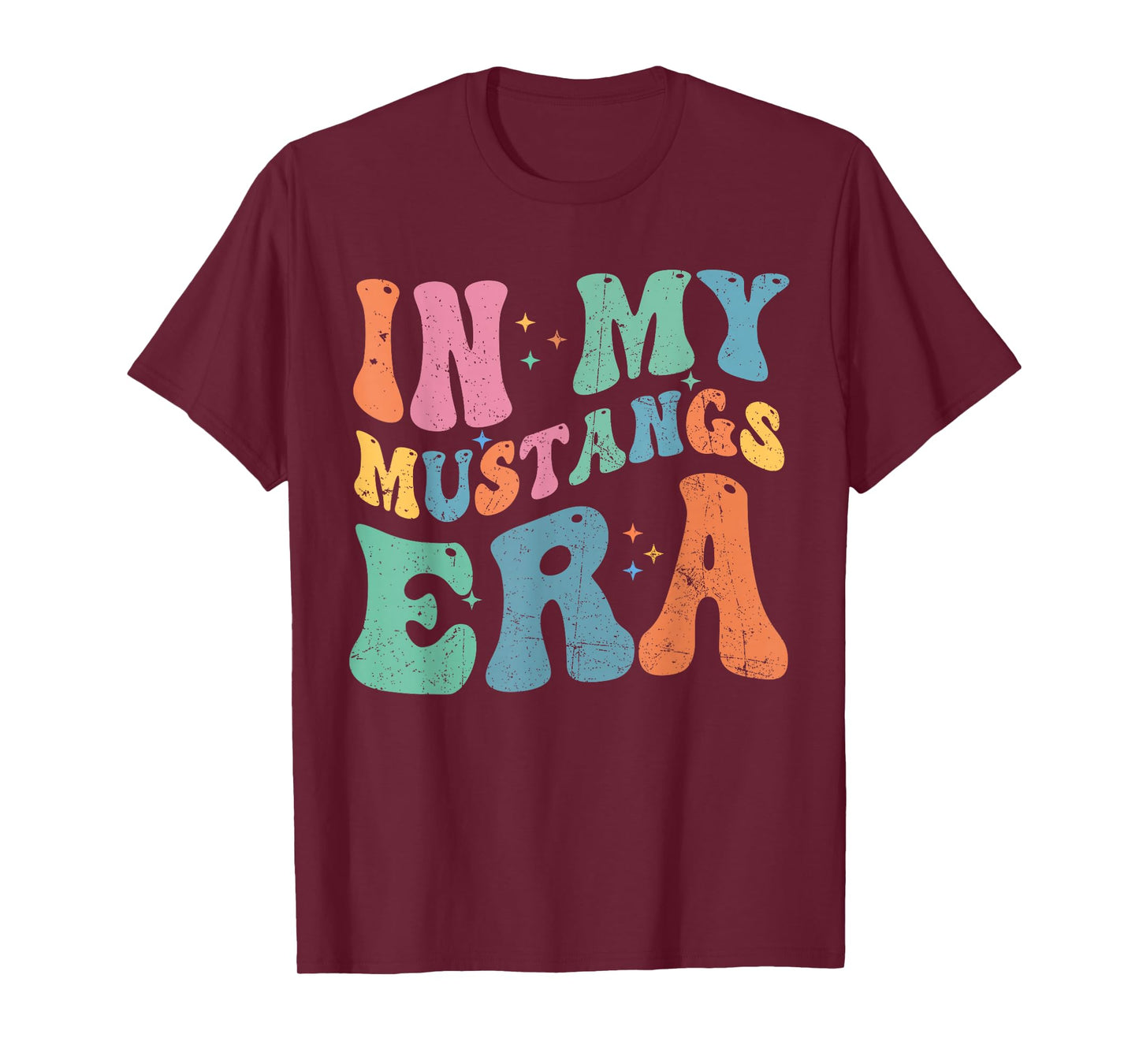 in My Mustangs Era Back to School Spirit Game Retro Groovy T-Shirt