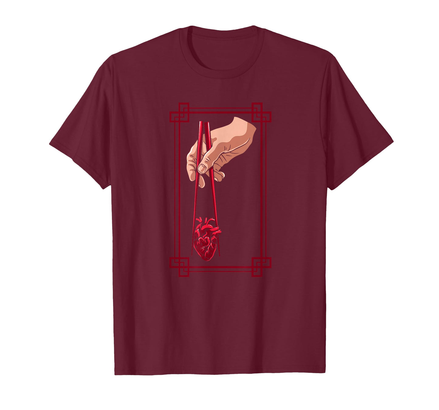 Weird Goth Chopstick Heart Japanese Aesthetic Anime Lover T-Shirt