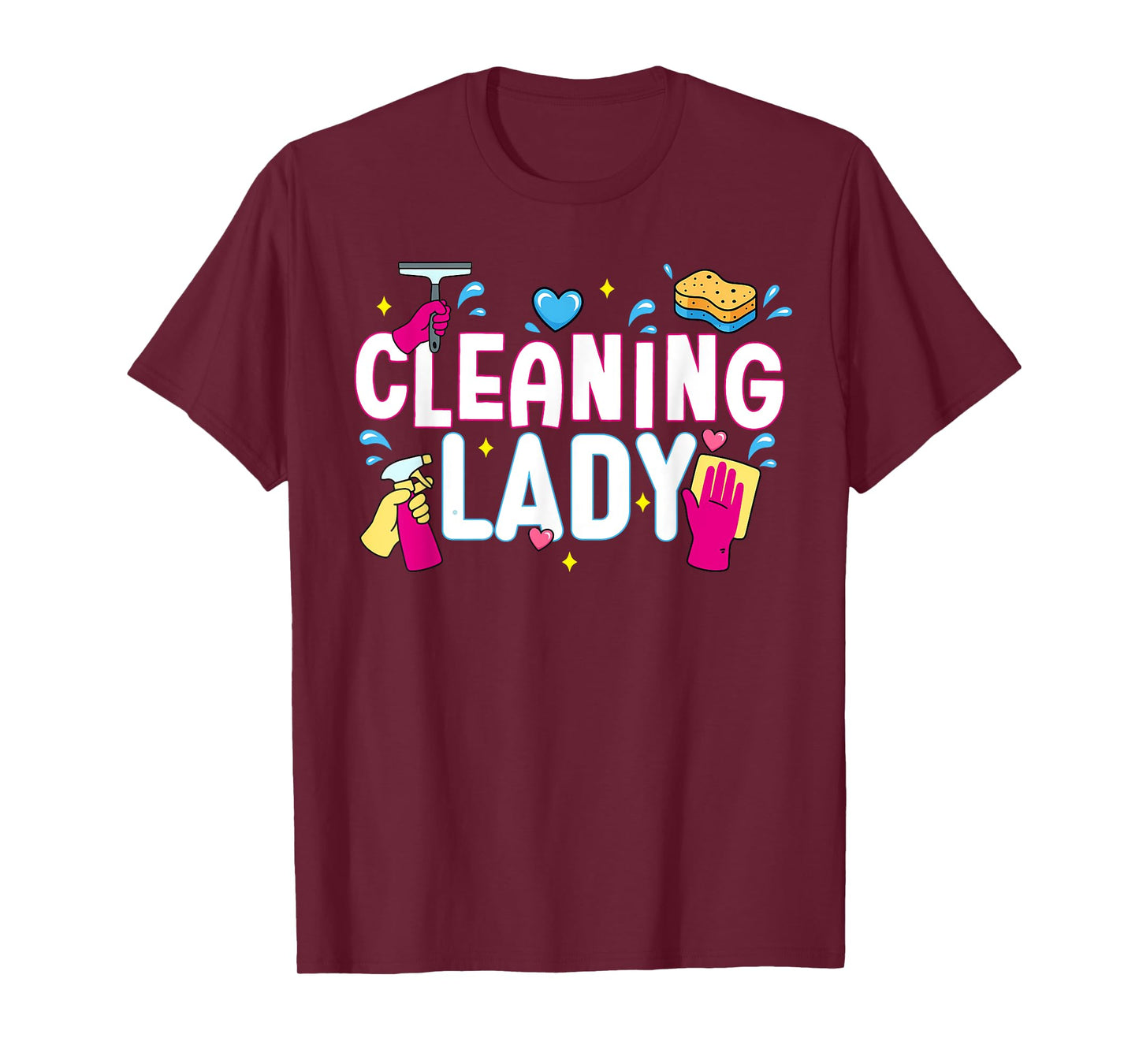 Cleaning Lady Cleaner Housekeeper Cleaning Lovers Crew Team T-Shirt