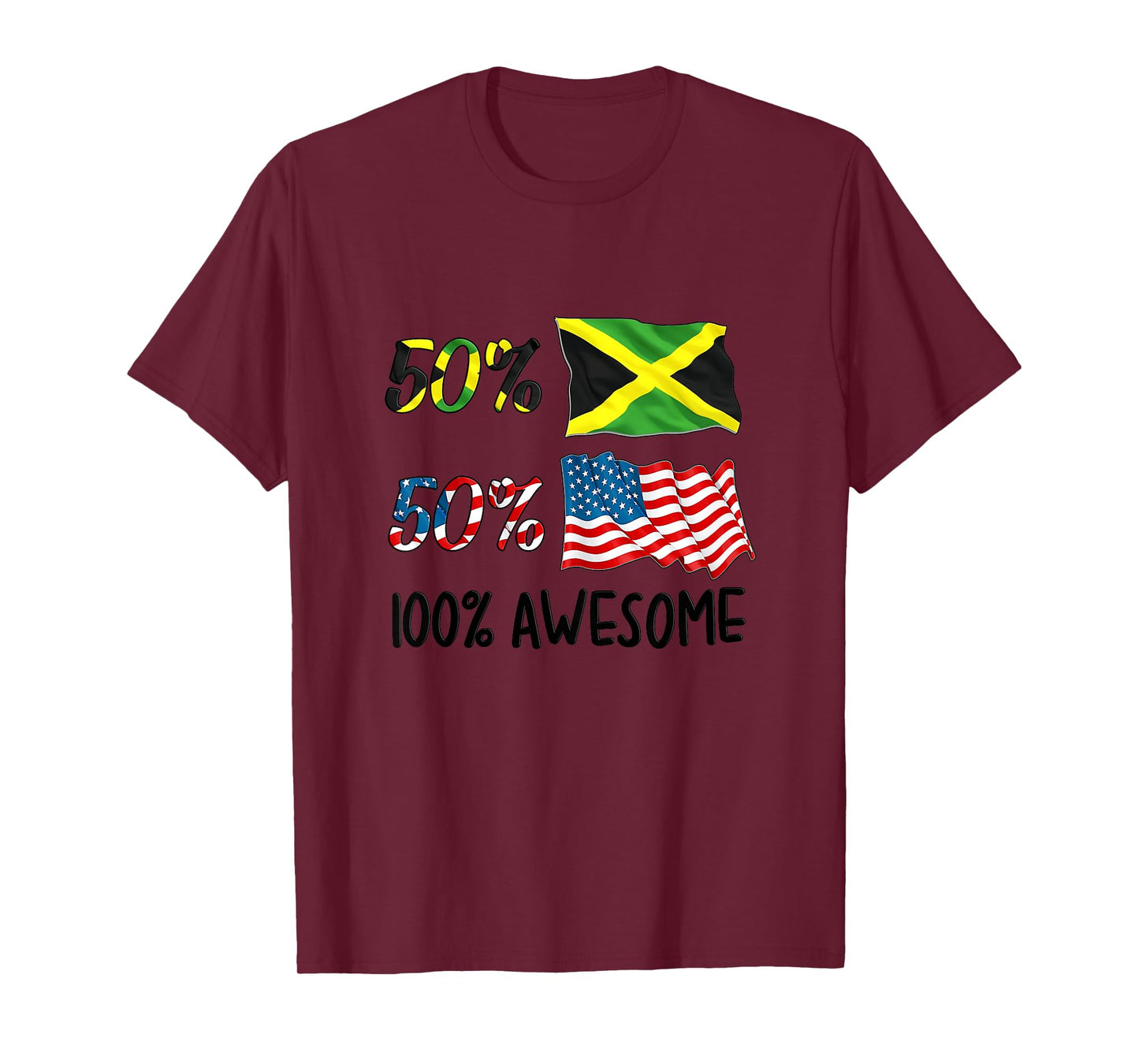 50% American 50% Jamaican 100% Awesome Boy Girl Baby Gift T-Shirt