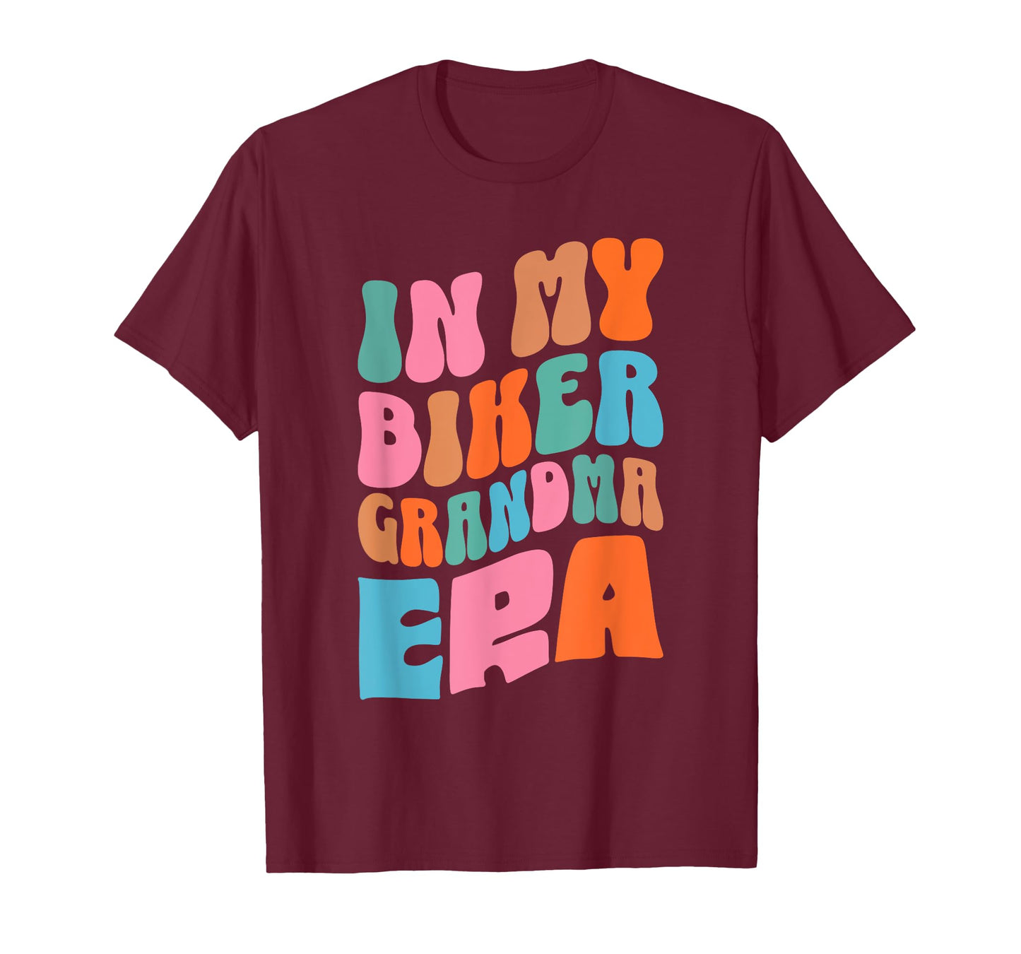 In My Biker Grandma Era Retro Groovy Motorcycle Rider Women T-Shirt