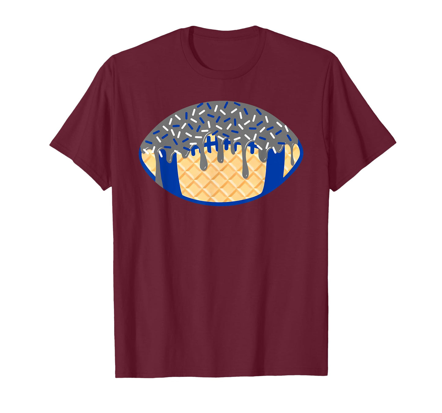 Football Ice Cream Drip with Sprinkles Men Boys Kids T-Shirt