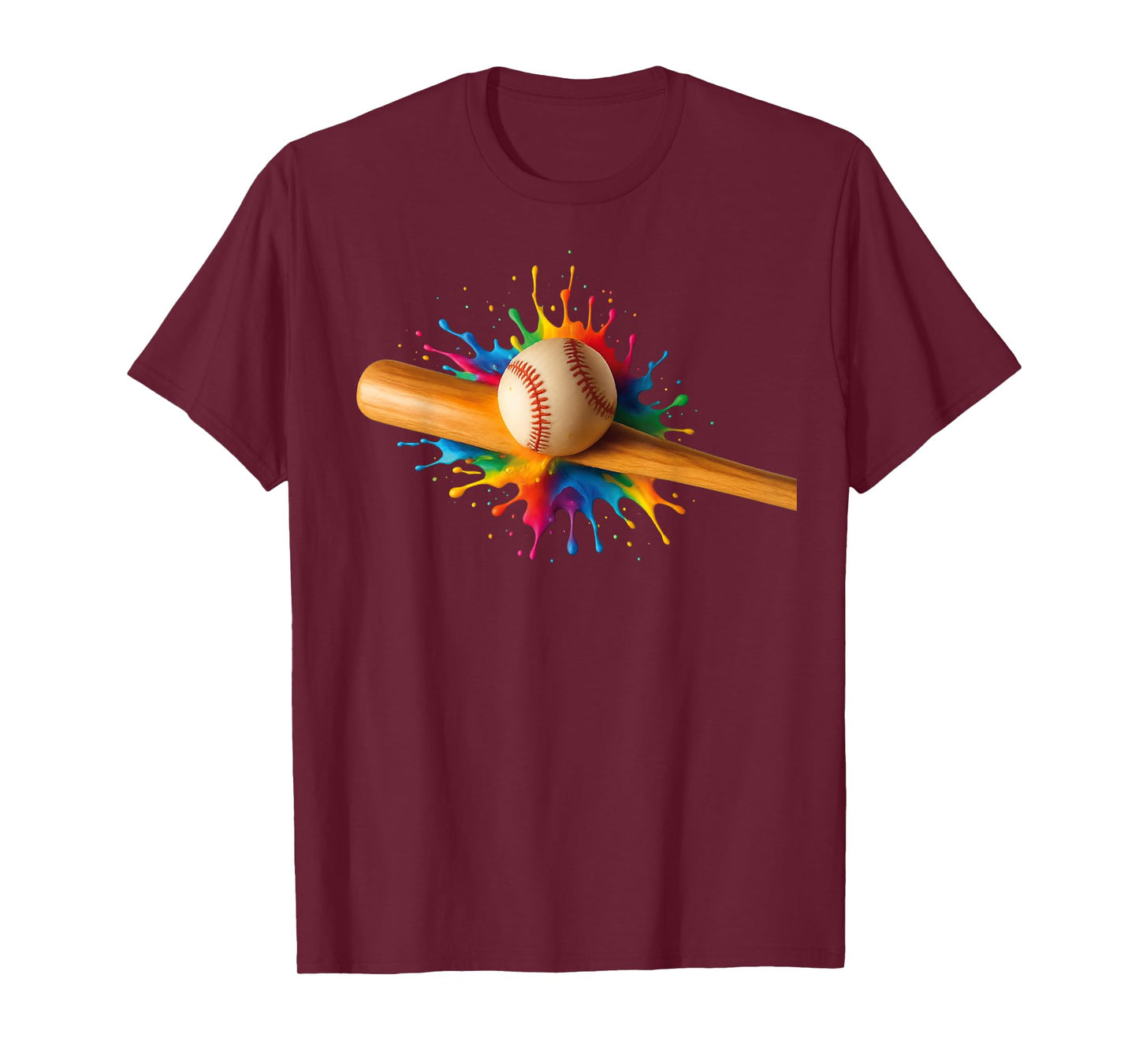 Baseball Bat Hitting Ball Boys Girls Cool Home Run Baseball T-Shirt