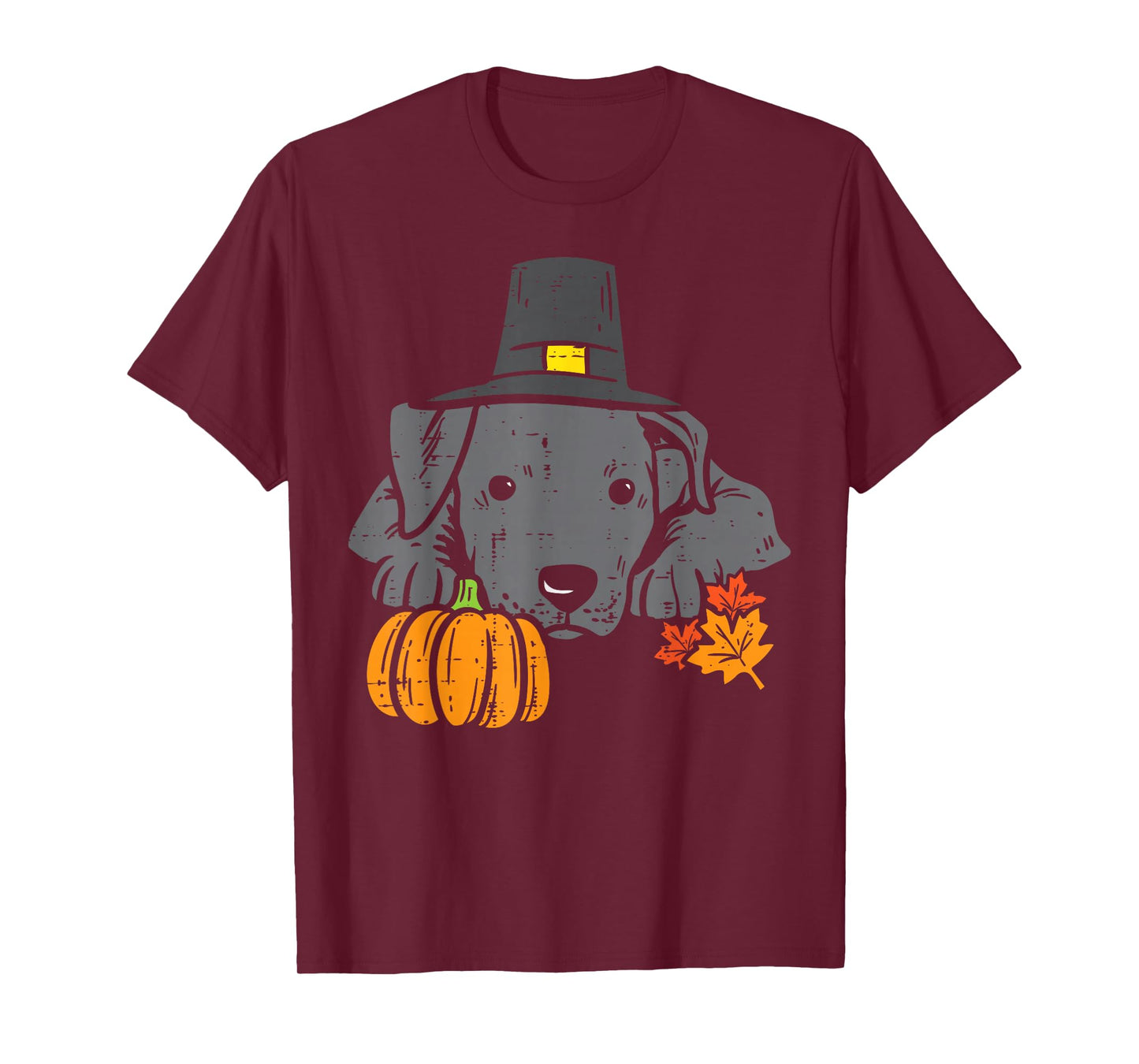 Pitbull Pumpkin Leaf Thanksgiving Halloween Fall Pittie Dog T-Shirt