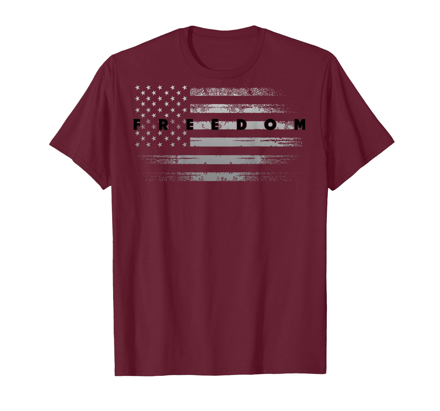 On Back | Grunge American Flag Patriotic Pride Freedom T-Shirt