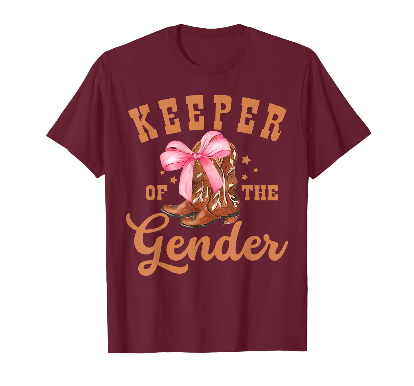 Keeper of The Gender Bow Or Cowboy Boot Gender Reveal T-Shirt