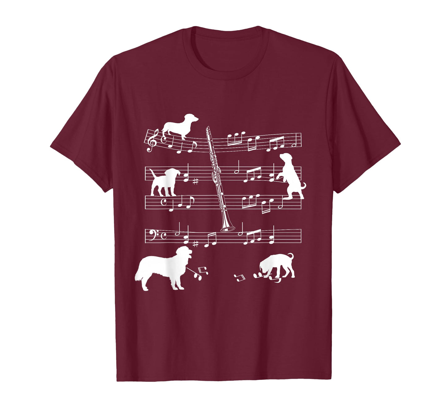 Clarinet Player Dog for Clarinetist Dogs Clarinet T-Shirt