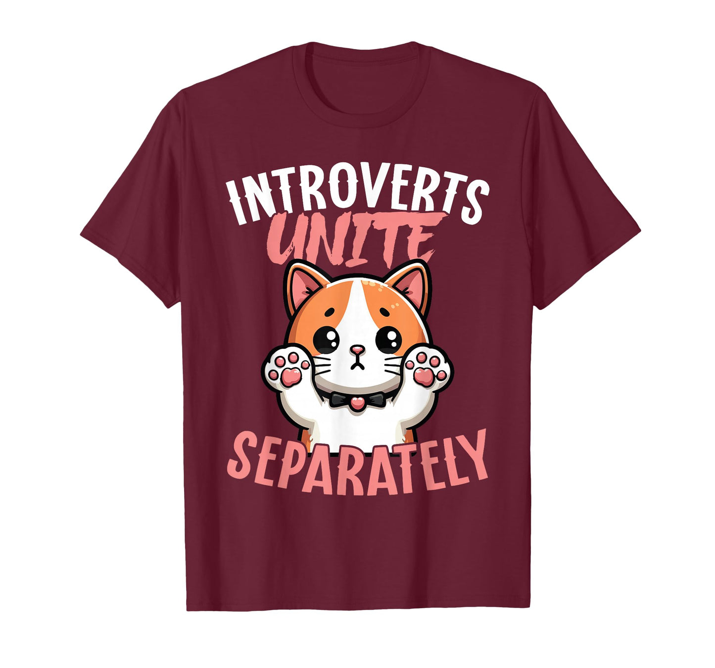 Introverts Unite Separately Funny Cat T-Shirt