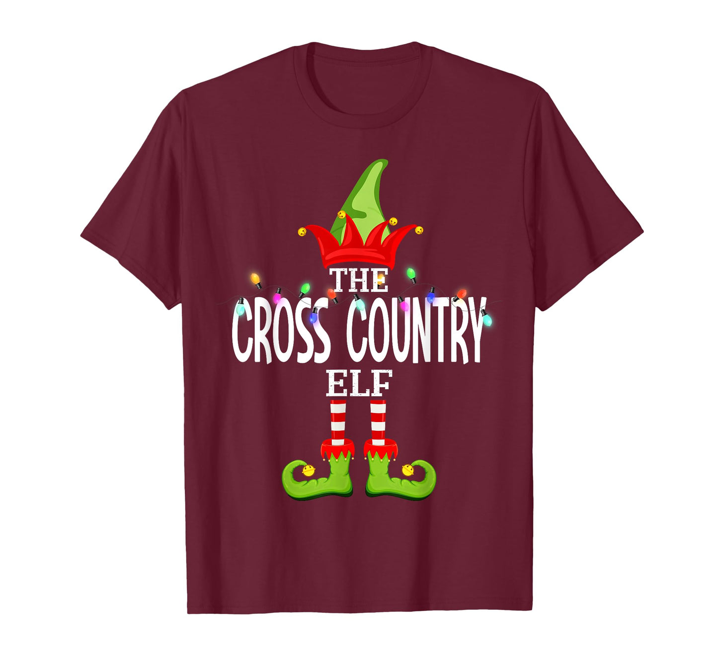 The Cross Country Elf Christmas Matching Pajamas T-Shirt