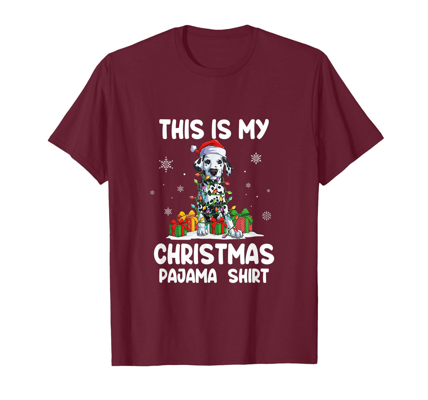 This Is My Christmas Pajama Shirt Dalmatian Dog Funny T-Shirt