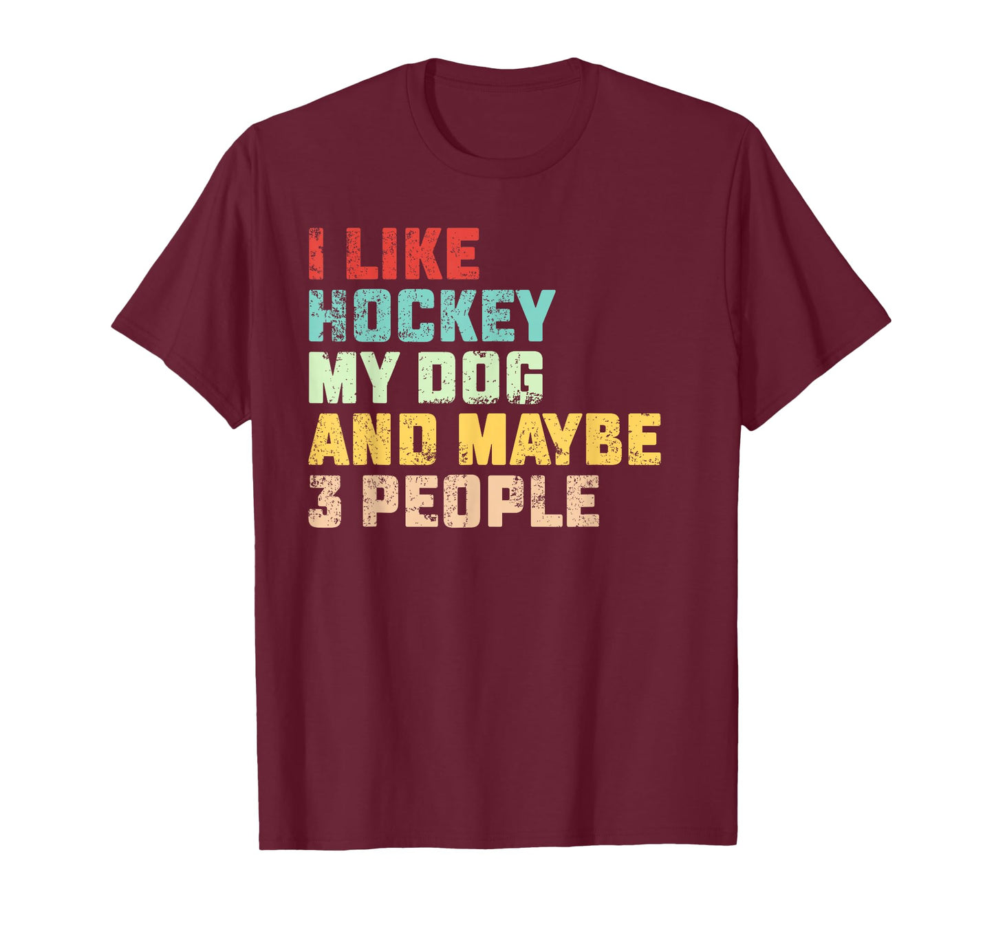 I Like Hockey My Dog & Maybe 3 People Hockey Coach Vintage T-Shirt