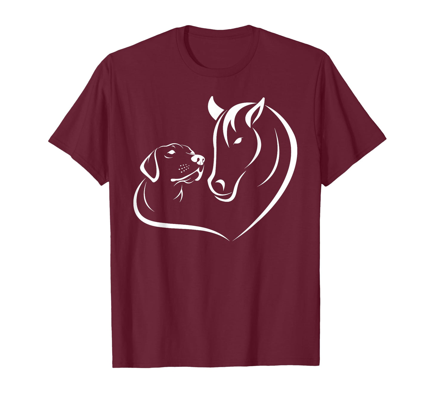 Horse and Dog Women and Men Motif Horse Dog Lover T-Shirt T-Shirt