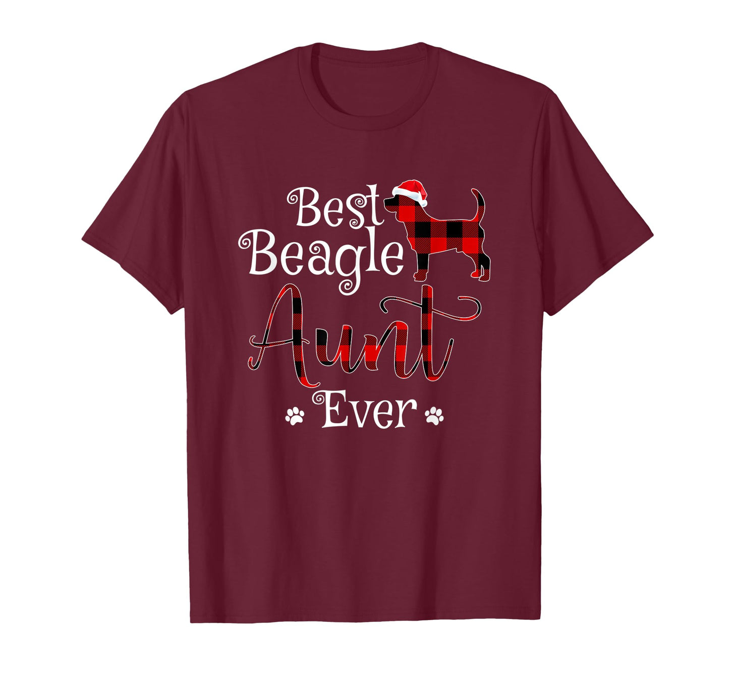 Best Beagle Aunt Ever plaid Christmas Gift T-Shirt