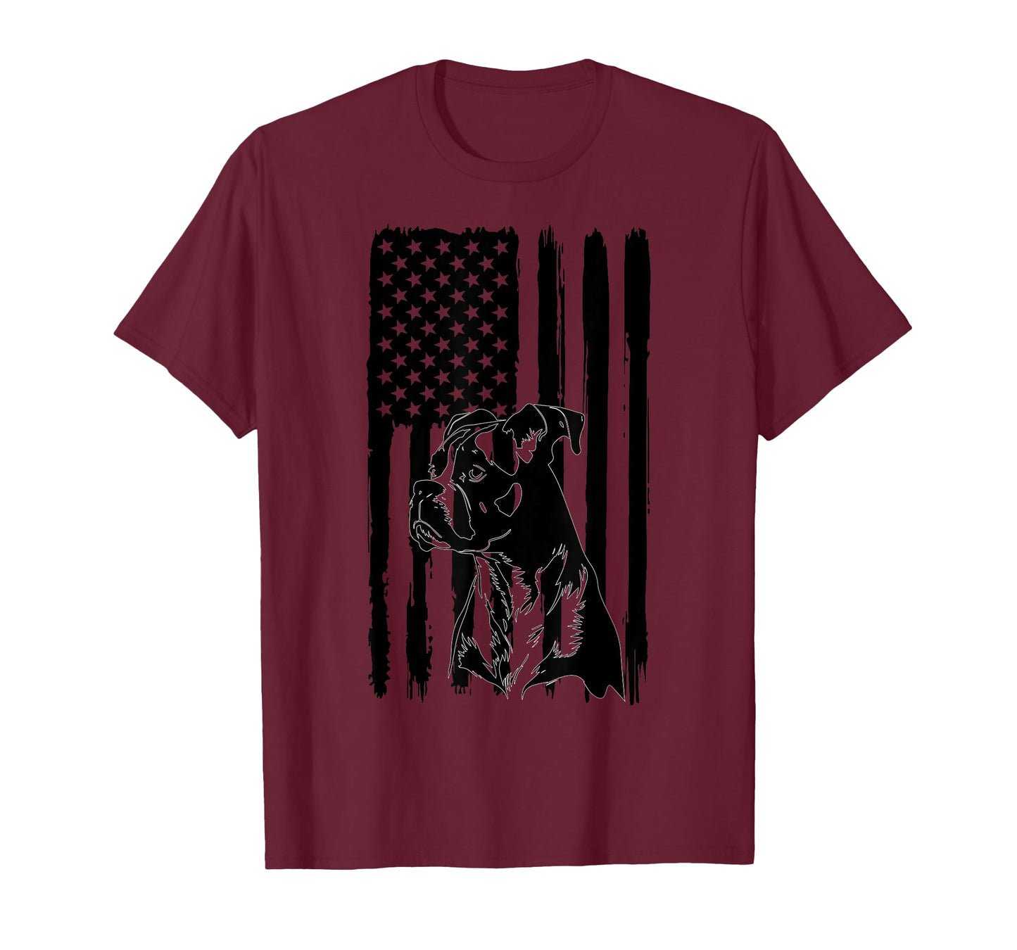 American Flag USA Patriot Boxer Dog dad T-Shirt