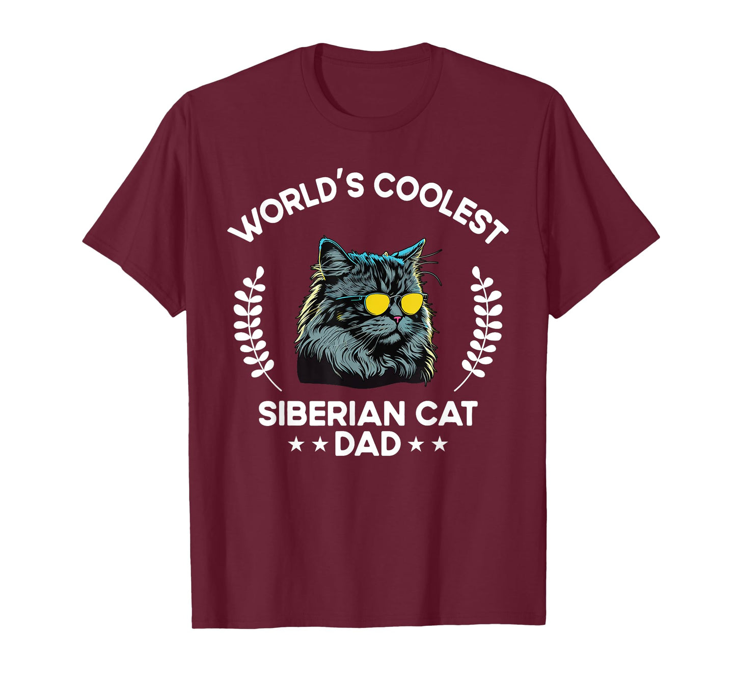 World's Coolest Dog Dad Papa - Men Siberian Cat T-Shirt