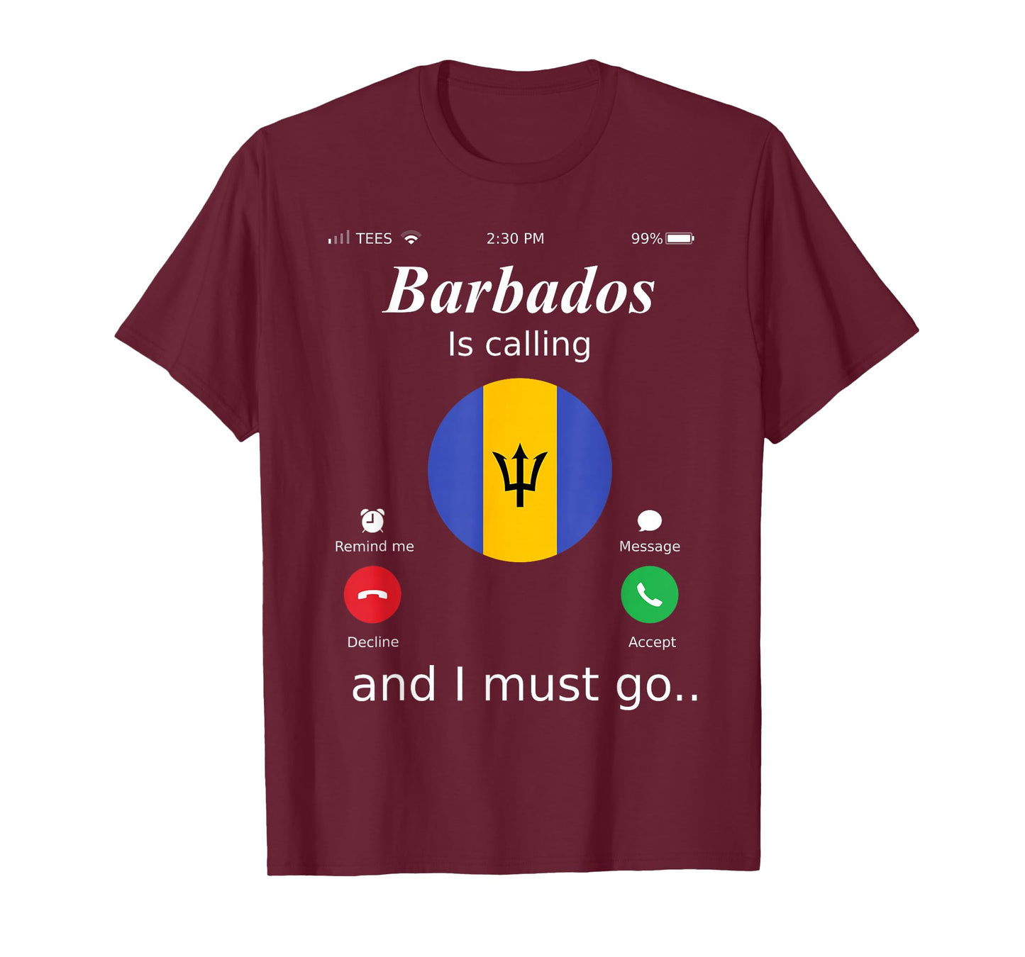 Barbados Is Calling and I Must Go Barbados Flag shirt T-Shirt