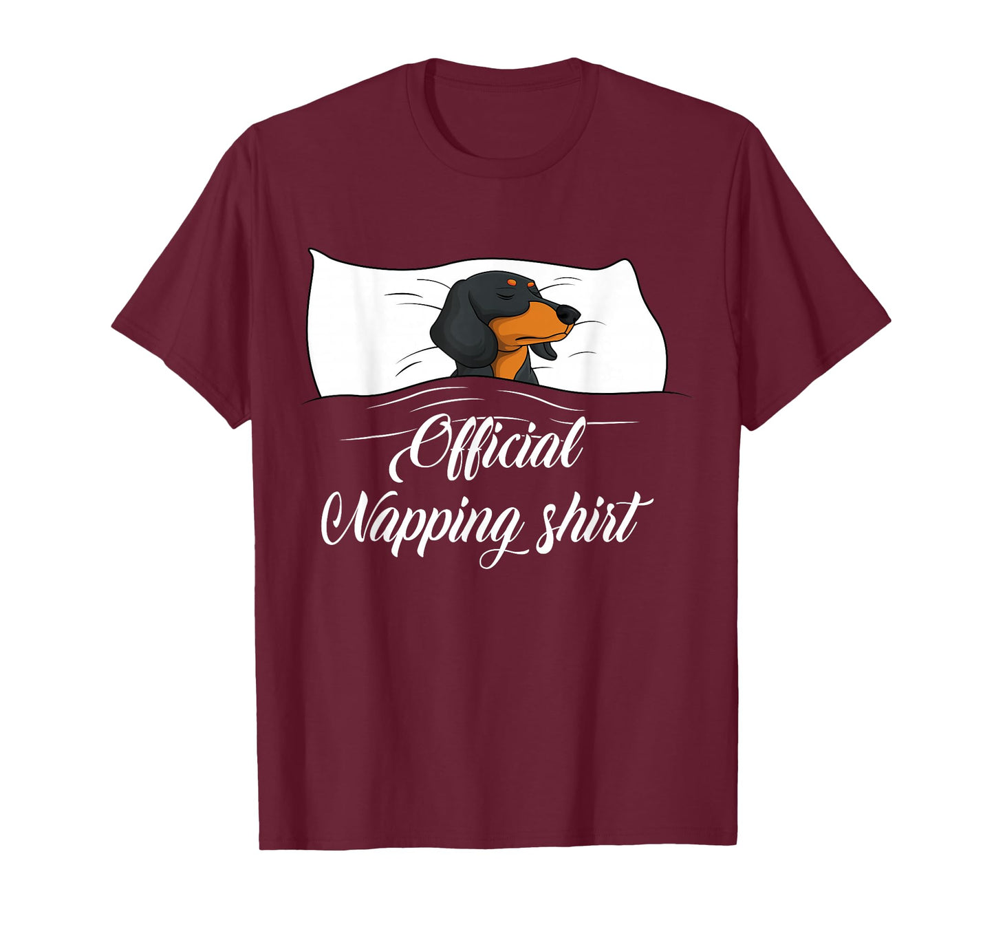 Sleeping Dachshund Pyjamas Dog Lover Gift Official Napping T-Shirt
