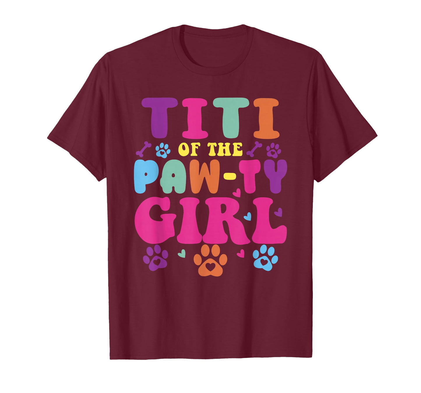 Titi of The Paw-Ty Girl Birthday Family Matching Party T-Shirt