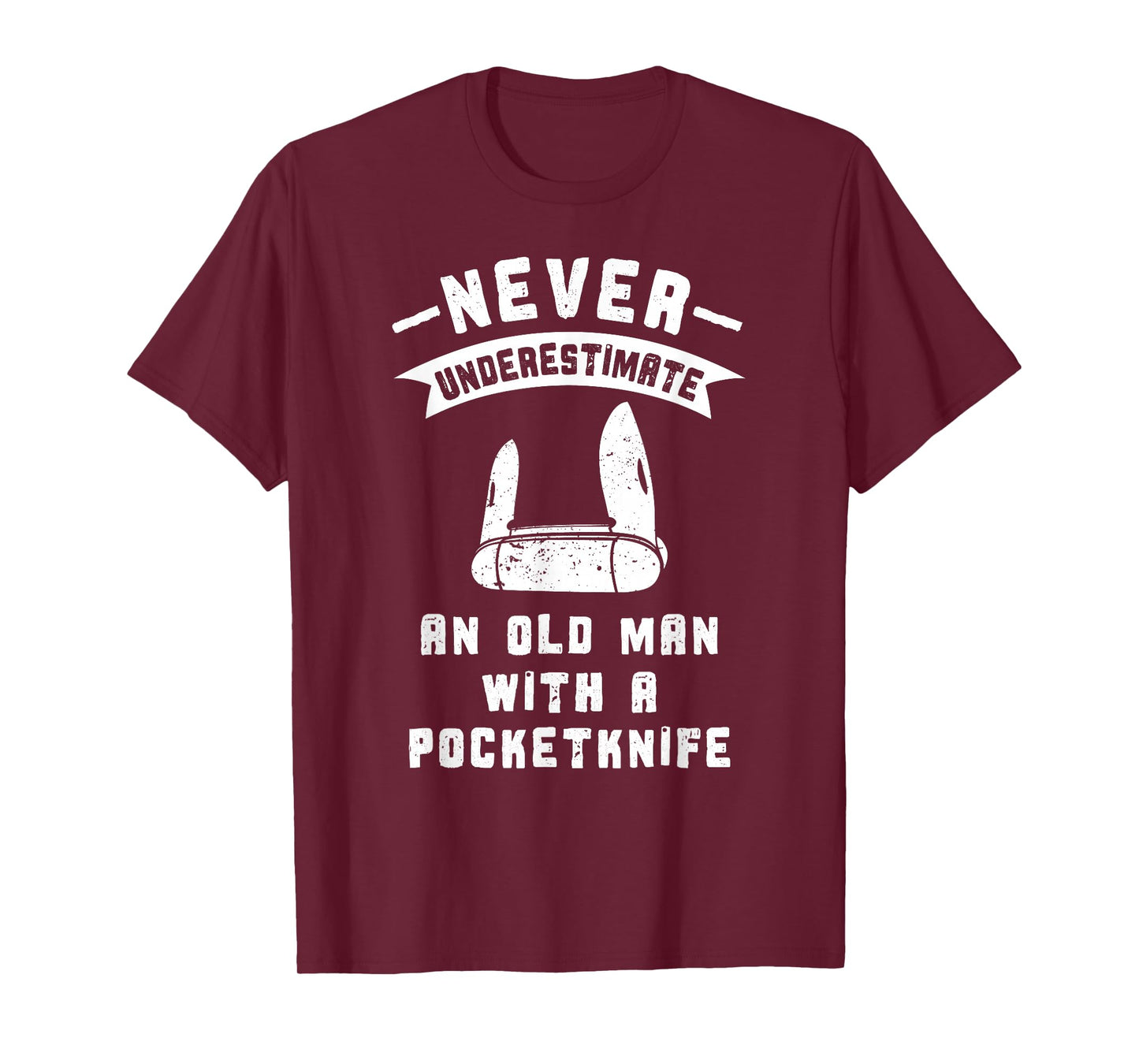 Pocketknife Never Underestimate an Old Man Pocket Knife T-Shirt