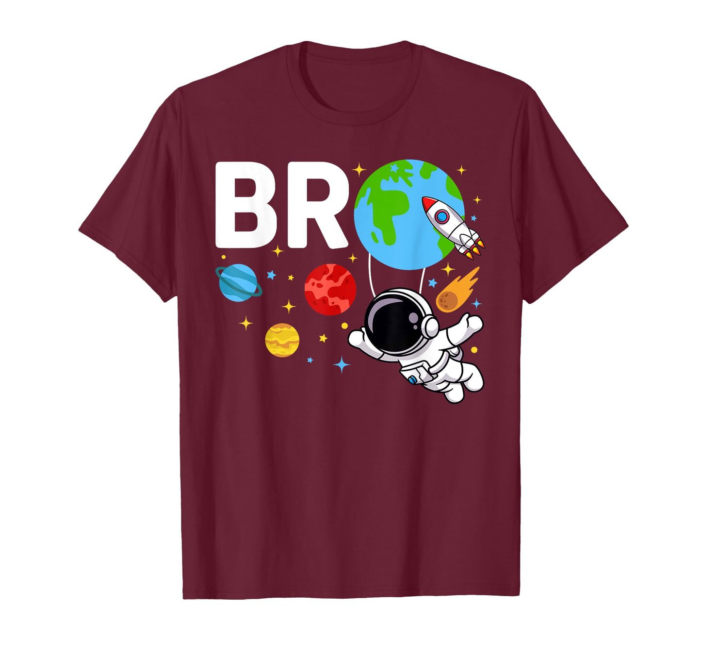 Brother Bro Space Astronaut Birthday Family Matching T-Shirt