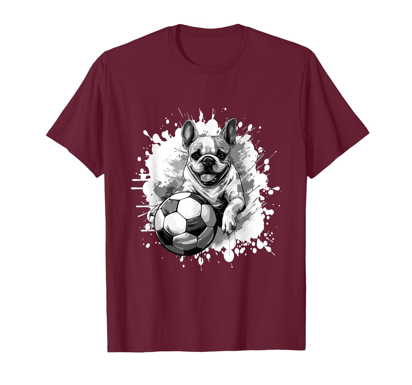 French Bulldog Dog Playing Soccer | Team Sports Animal T-Shirt for Men Women Kids