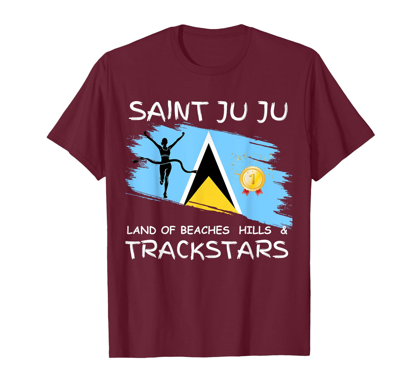 Saint Lucia/ St. Lucia/ Saint Juju Track star Celebration T-Shirt