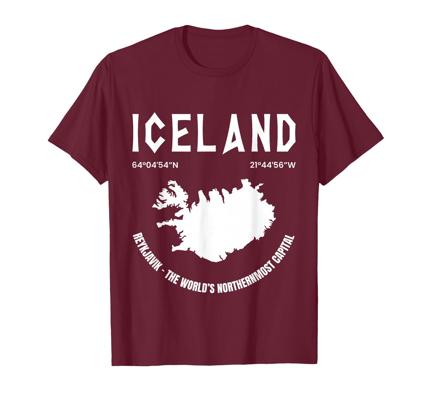 Iceland Map Gift Reykjavík Iceland Lover Icelandic Vacation T-Shirt