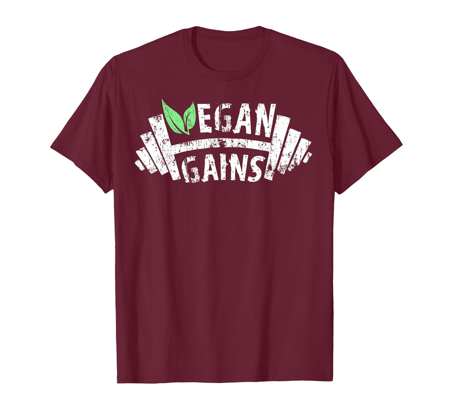 Vegan Gains Vegetarian Gym Workout Humor Tee Weightlifting T-Shirt