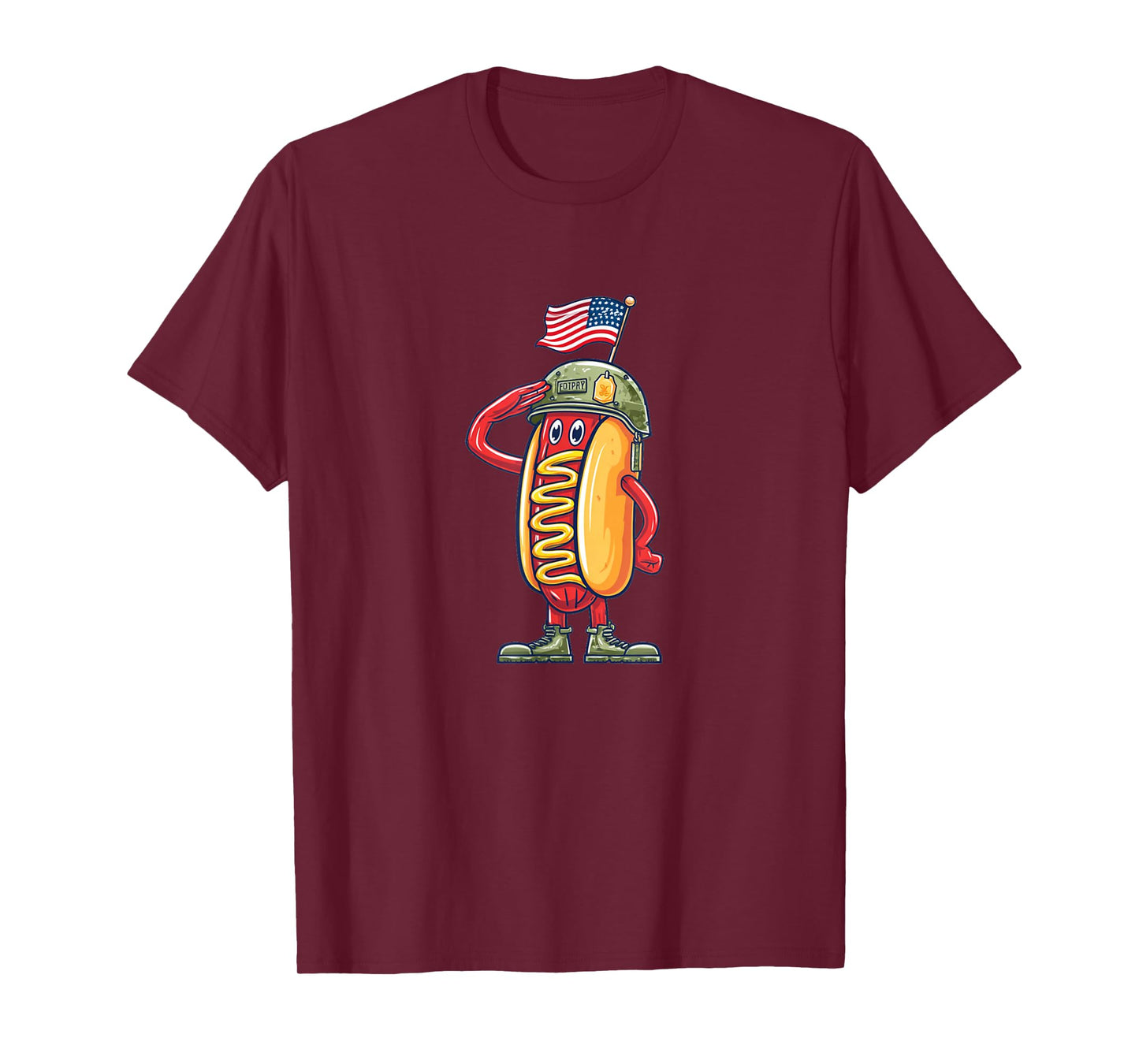 Patriotic Saluting Hotdog Costume T-Shirt