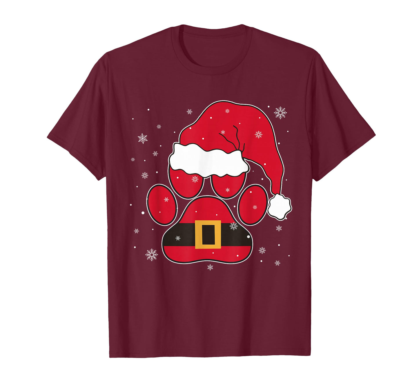 Paws Santa Hat Dog Cat Paw Christmas Pet Lover T-Shirt