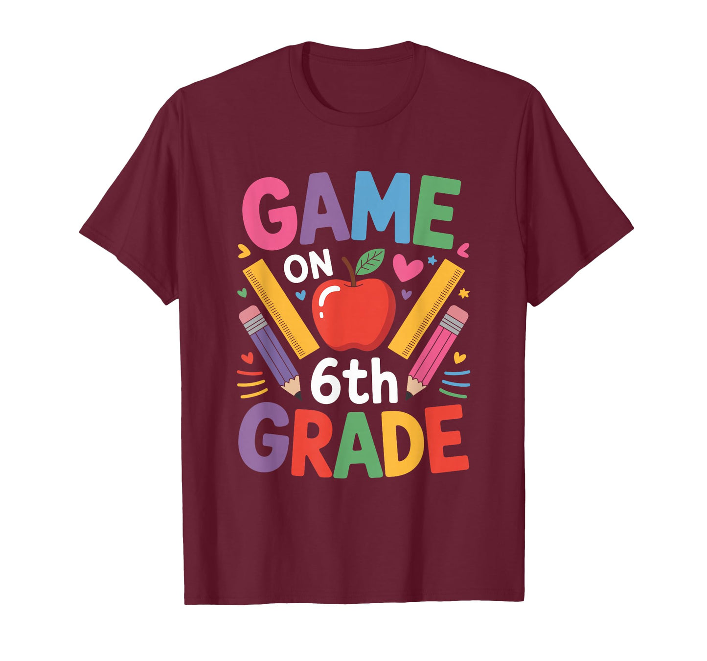 Sixth Grader Teacher Boys Girls, Game On 6Th Grade T-Shirt