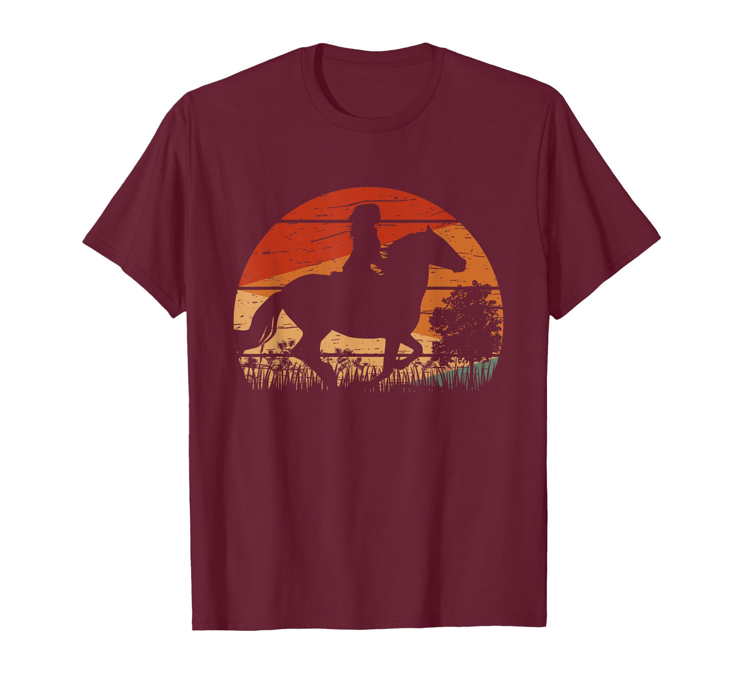 Girl Horse Riding Retro Style Vintage Cowgirl Rodeo Ranch T-Shirt